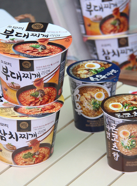 韩国进口GS25便利店友施OMORI金枪鱼泡菜汤部队火锅碗面即食泡面