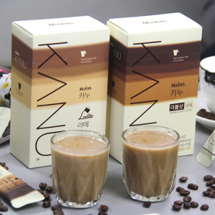 韩国进口Maxim麦馨卡奴KANU原味双倍特浓拿铁速溶咖啡盒装 30条