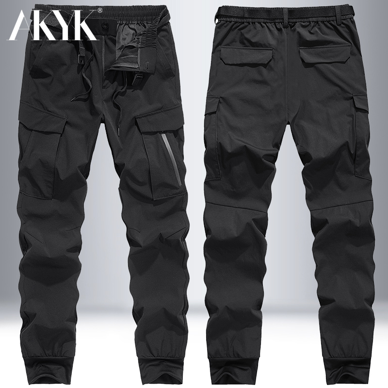 秋冬多袋加厚弹力户外运动长裤