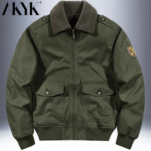 AK男装ma1冬季飞行员羊羔绒棉服