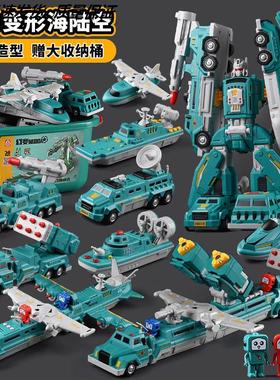 2024爆款男童玩具车儿童积木磁力男孩益智拼装模型工程车变形金刚