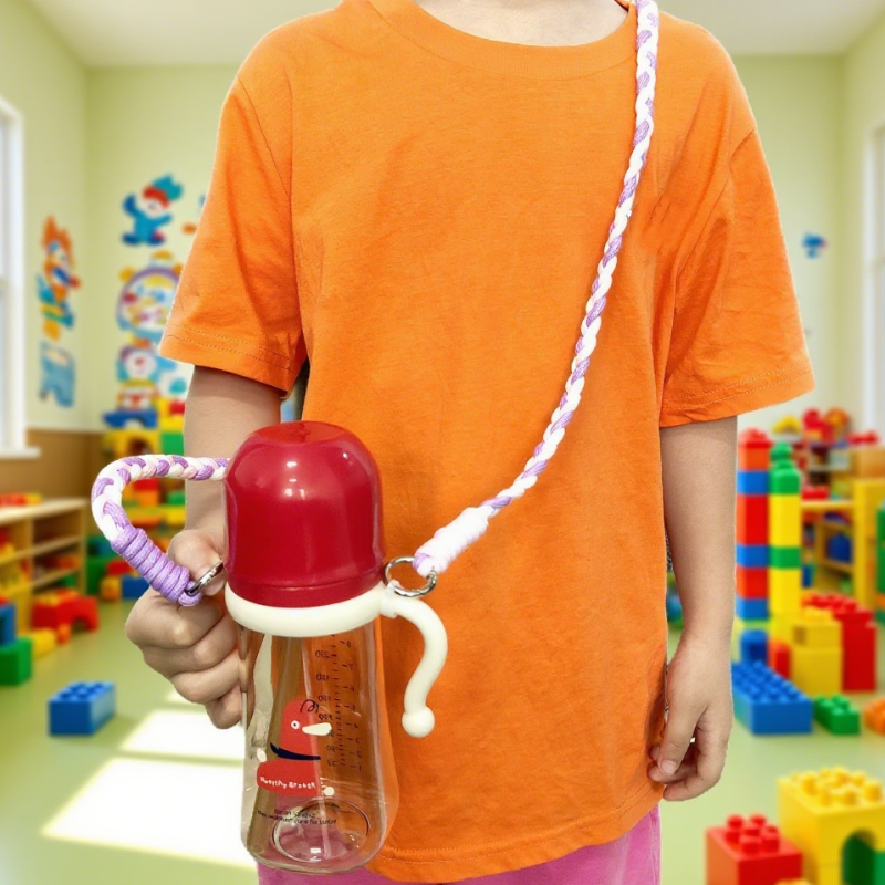 适配贝亲奶瓶BeBeBus学饮杯斜挎绳奶瓶水杯手柄挂绳奶瓶背带挂绳