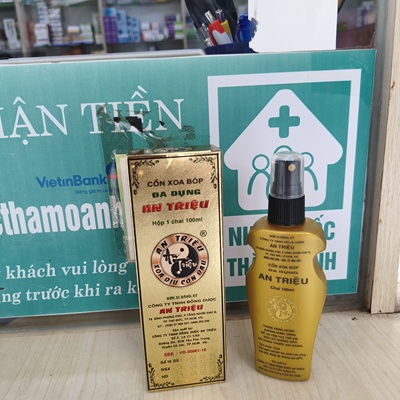 原装进口正品药店采购越南AN TRIEU按摩膏药液100ml散寒化瘀通络
