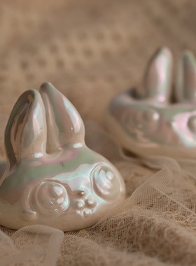 兔儿爷陶瓷礼物手工摆件