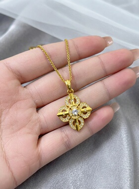 手工坊金包银十字金刚杵锁骨链