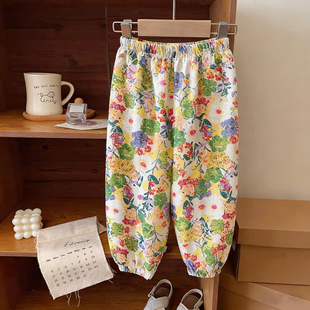 2026新款 潮款 夏季 洋气运动束脚裤 休闲冰丝防蚊裤 男女童外穿冰丝裤