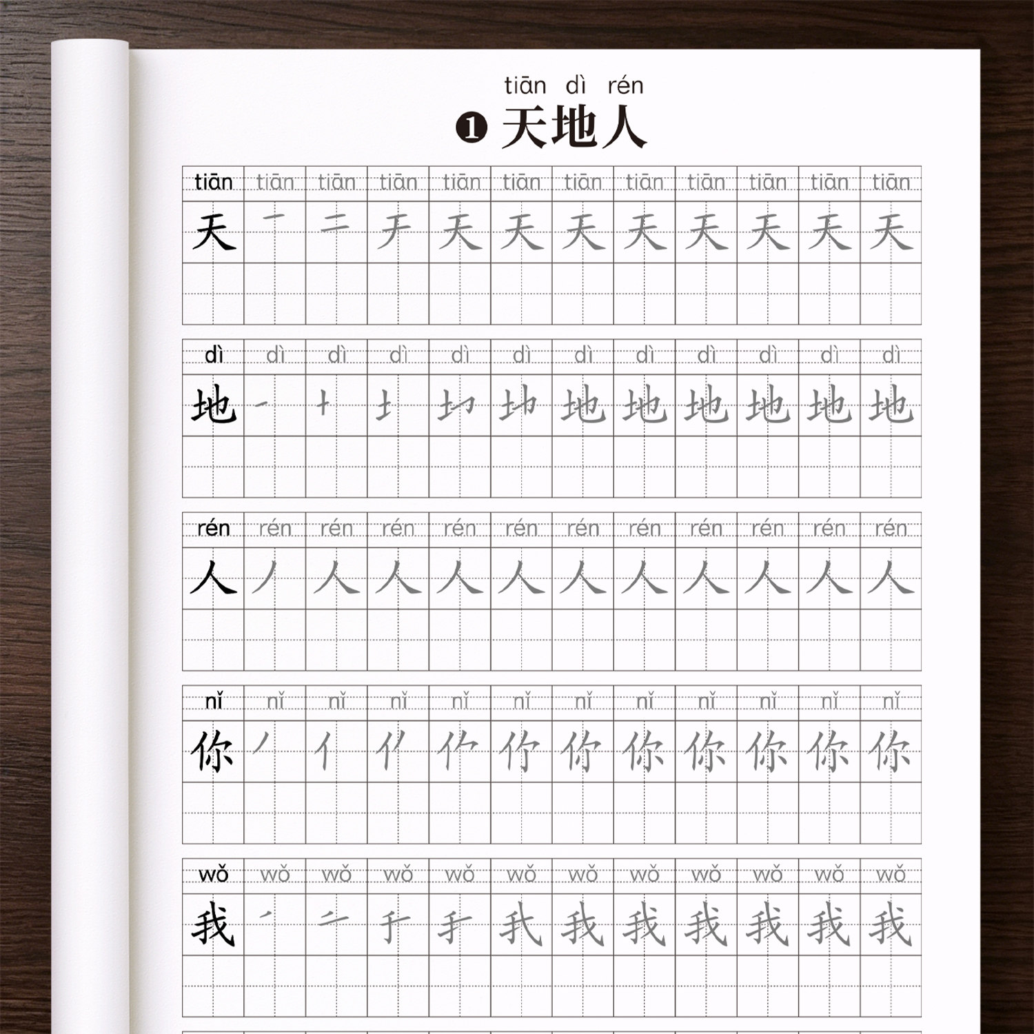 一年级二年级上下册同步练字帖生字语文人教版每日一练一二类字帖