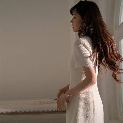 名媛高级a字纯色定制生日小礼服