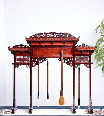 新中式笔架创意明式复古红木毛笔挂特价包邮限时折扣缅甸花梨黑瓦