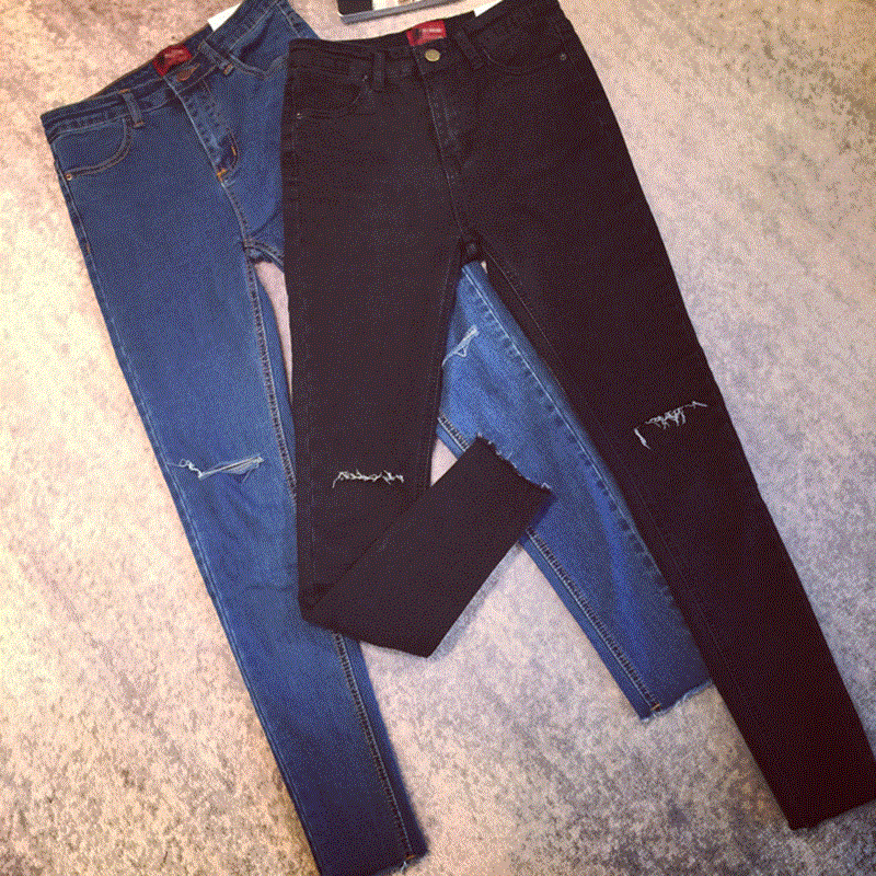 Korean Edition 2016 Autumn New products Ripped jeans Self cultivation Show thin Paige Tight fitting Feet Pencil pants trousersin the Women's clothing/Boutique , Jeans  category - from Buy2taobao.com to provide professional Taobao agent buy service