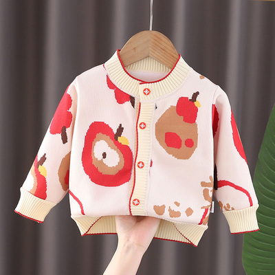 男女童针织开衫外套内搭上衣