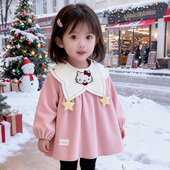 罩衣女宝宝外穿女童洋气罩衫 反穿护衣 防水防脏公主裙小孩围兜长袖