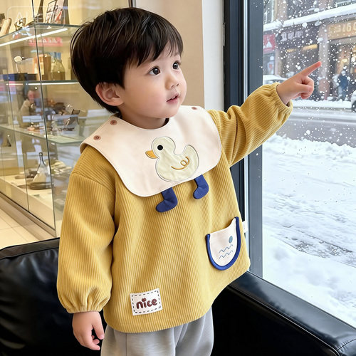 罩衣男宝宝外穿冬洋气罩衫