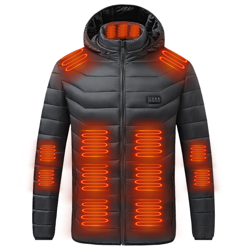 冬黑科技智能保暖新款智能发热服户外电加热外套恒温连帽棉衣男女