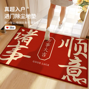 天津崔黄口家用地毯入户门出入平安红色地垫蹭土进门脚垫门外垫子