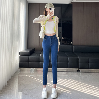 小脚牛仔裤女2025春百搭弹力铅笔