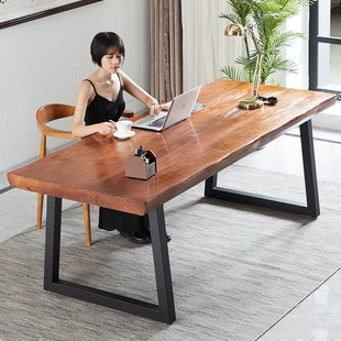 电脑桌书法桌家用书桌椅子简易实木办公桌桌子直播用长桌中式 成人