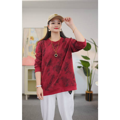 大码秋装宽松显瘦T恤衫