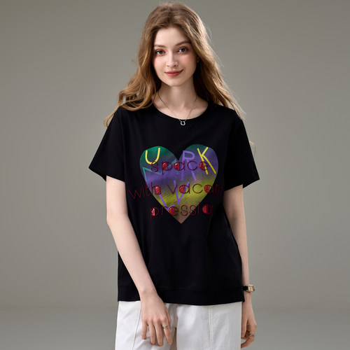 胖mm宽松显瘦短袖休闲T恤衫