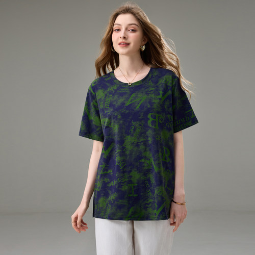 200斤胖mm宽松显瘦短袖T恤衫