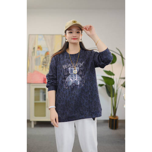 胖mm宽松显瘦时尚妈妈外穿T恤衫