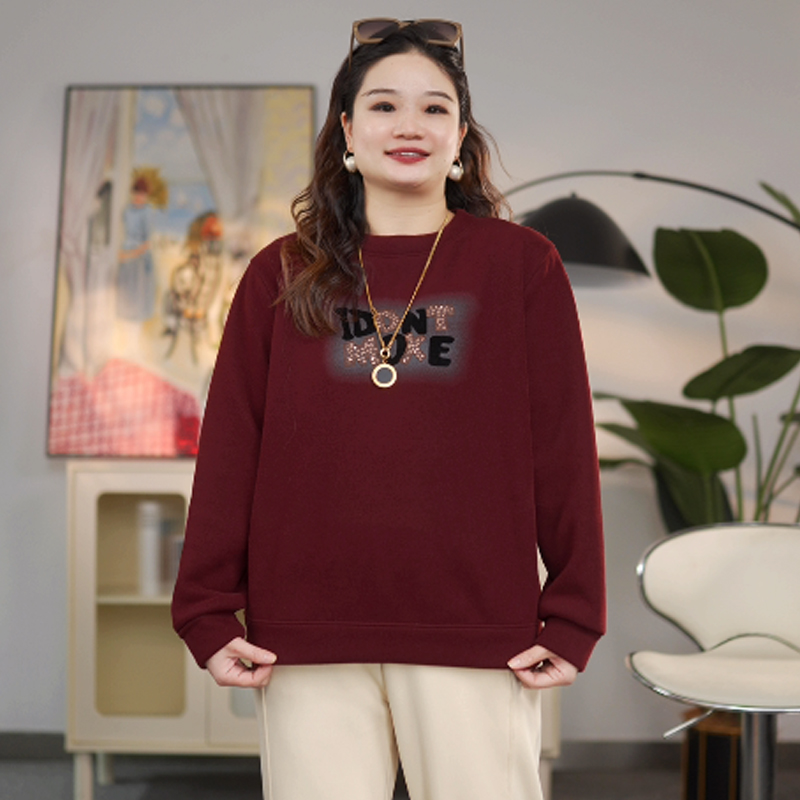 胖妹妹冬装时尚显瘦休闲加绒卫衣