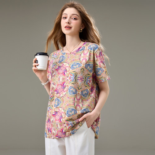 大码女装夏装时尚显瘦短袖T恤女