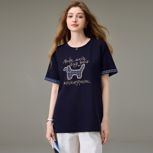 胖mm夏装宽松显瘦短袖T恤衫