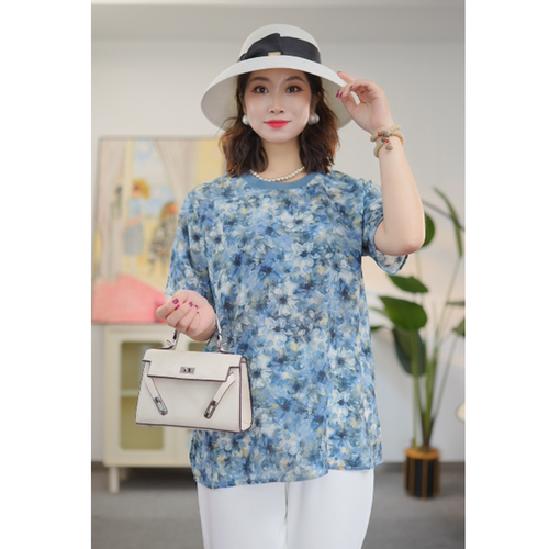 胖mm洋气显瘦宽松妈妈装T恤