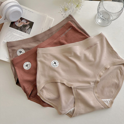 秋冬美拉德7A抑菌磨毛保暖女士内裤中高腰无痕轻收腹包臀女三角裤