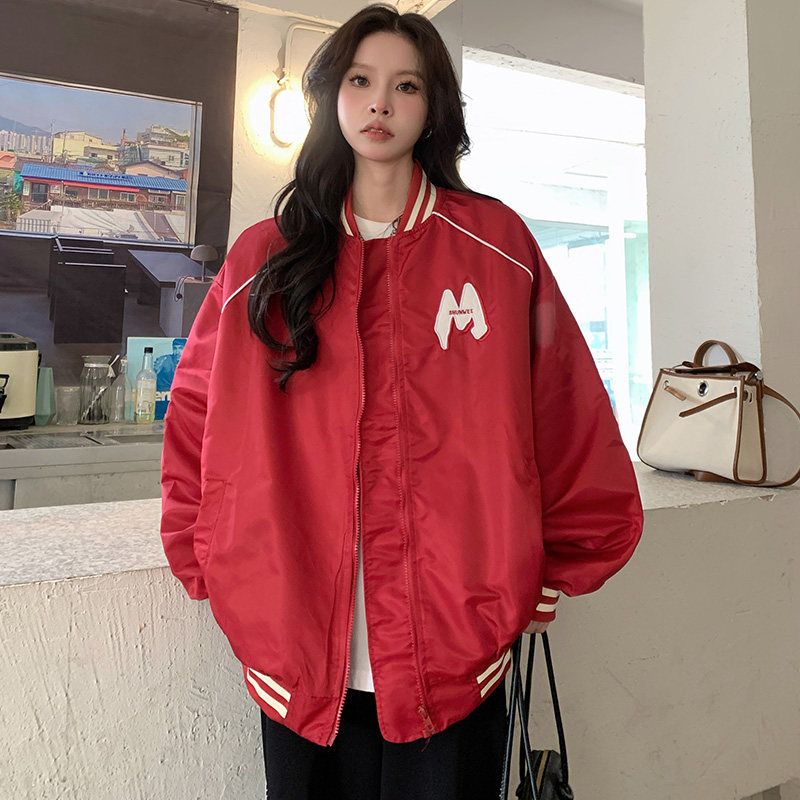 Shipped short baseball student hooded loose jackets, college style tops, trendy JK368-P78_voghion.com