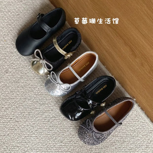 韩版秋冬季款女童小皮鞋2025女孩红色公主鞋舞蹈鞋法式加绒短靴子