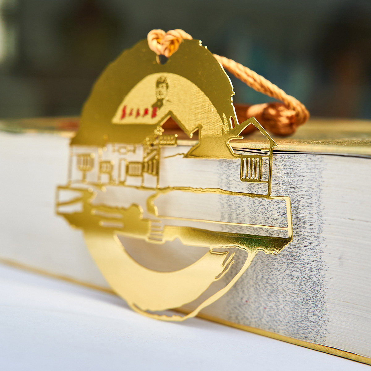 文创毛泽东故居特色礼物送老外出国毛主席纪念品留念金属创意书签
