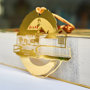 文创毛泽东故居特色礼物送老外出国毛主席纪念品留念金属创意书签