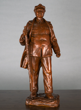 毛泽东摆件礼品家居装饰品毛主席长征全纯铜青年全身站像雕塑铜像