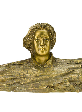 客厅洲头纯铜像伟人毛泽东办公室黄铜雕塑家居摆件品装饰