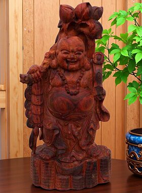 老挝大红酸枝根雕弥勒佛交趾黄檀