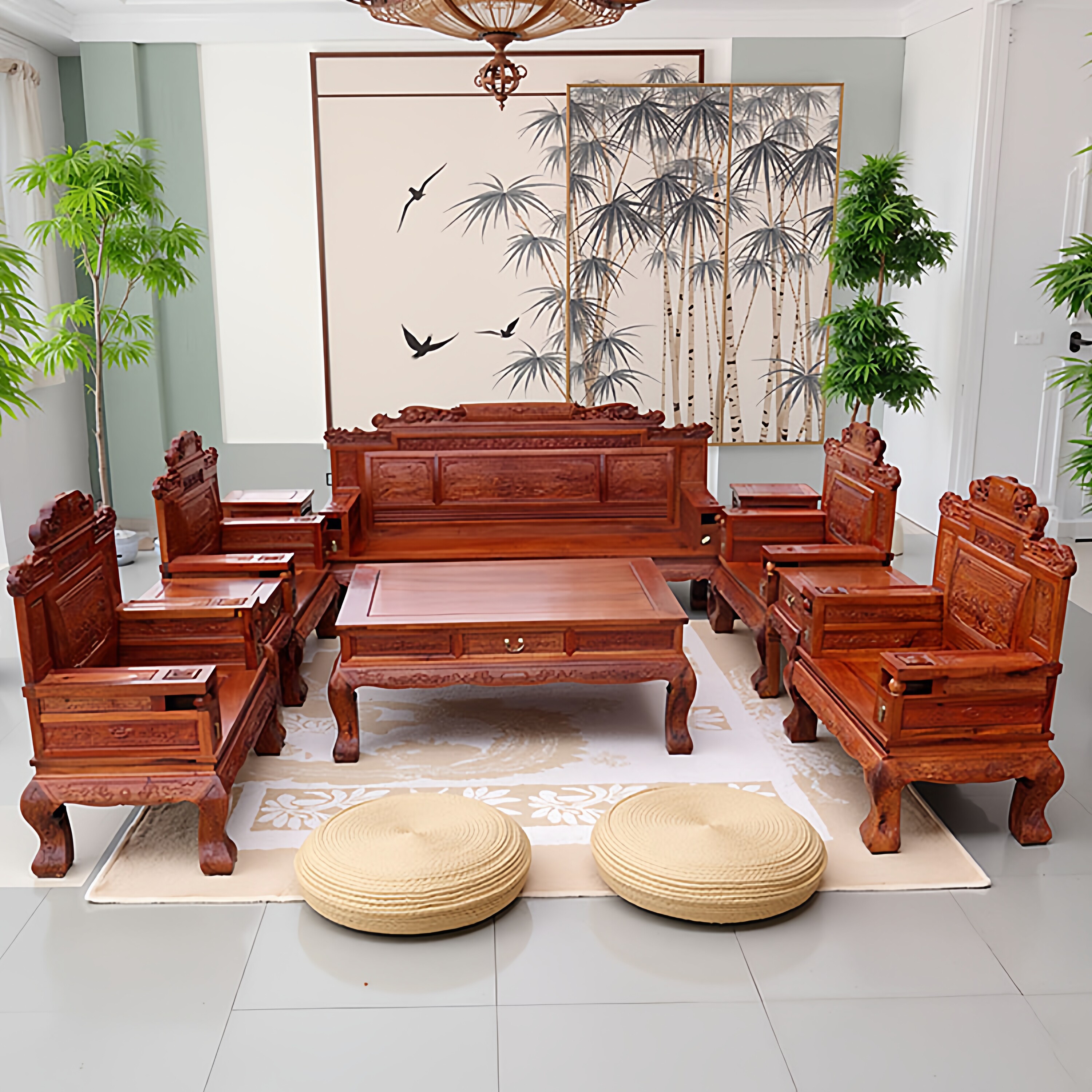 缅甸花梨木沙发大果紫檀独板卯榫