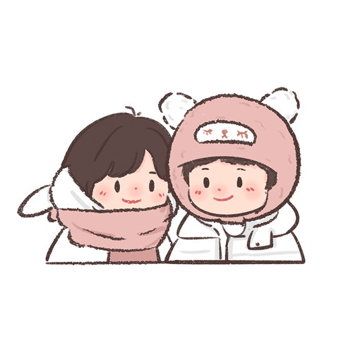 原创新品手绘Q版手绘卡通漫画情侣头像定制照片蜡笔风小头像约稿