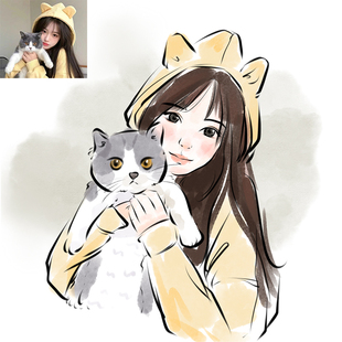 q版卡通手绘情侣漫画头像定制真人照片转漫画人物肖像画代绘礼物