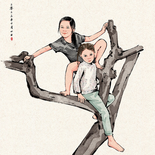 照葫芦画瓢手绘画像定制7折