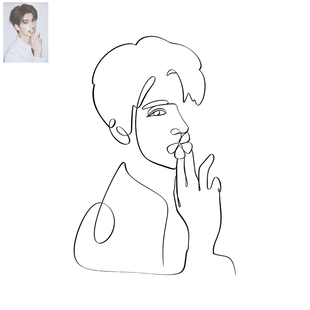 纹身手绘真人漫画情侣黑白线稿定制绘画卡通漫画q版 人物头像设计