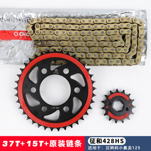 适用贝纳利TNT125小暴龙BJ125 3E静音齿轮大牙盘征和油封链条套链