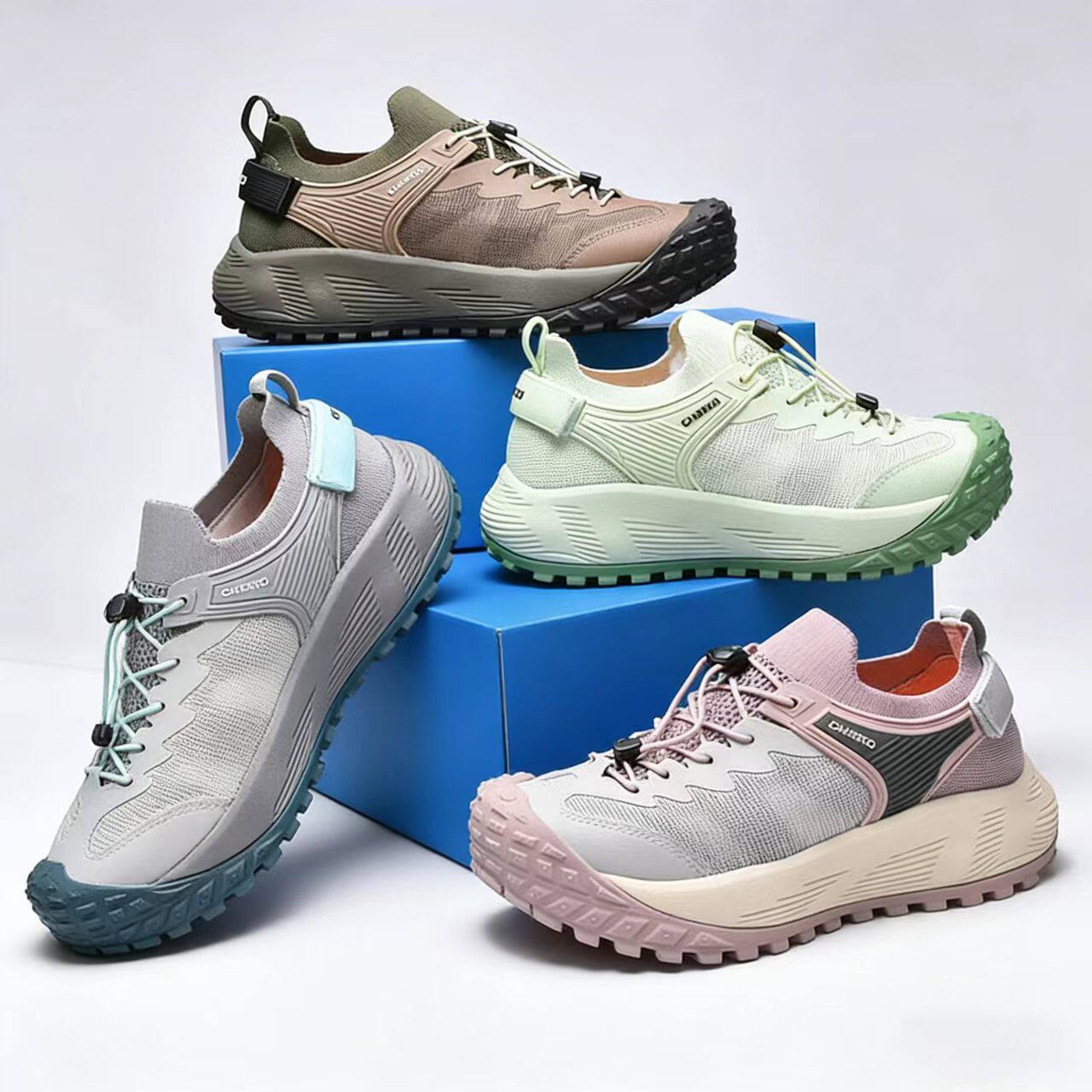 美骆世家男女夏季网面透气旅游越野跑鞋防滑全地形户外徒步登山鞋