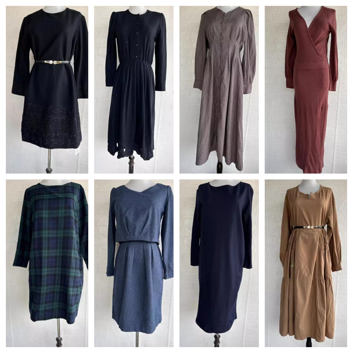 厚款vintage复古着森系田园风小清新碎花波点中长半身裙