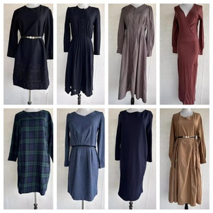 厚款 vintage复古着森系田园风小清新碎花波点中长半身裙