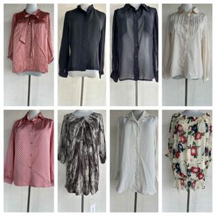 Vintage日系复古着巴洛克碎花森系文艺女小清新涤纶雪纺衬衫