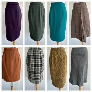 厚款 日系vintage复古着森系田园风小清新碎花波点中长半身裙