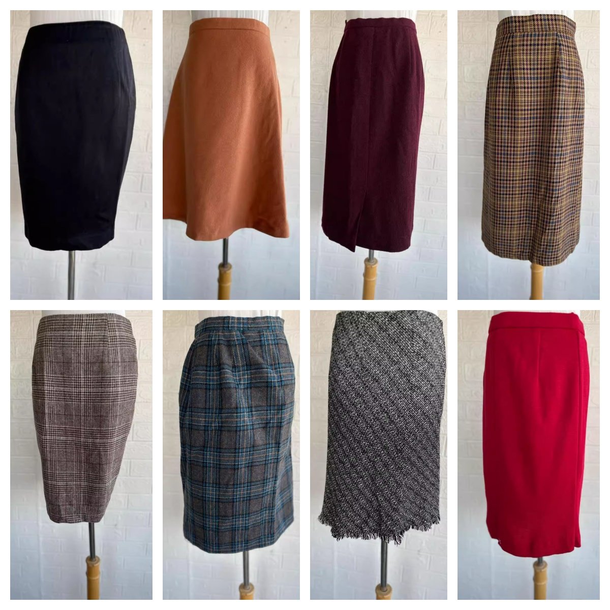 厚款日系vintage复古着森系田园风小清新碎花波点中长半身裙