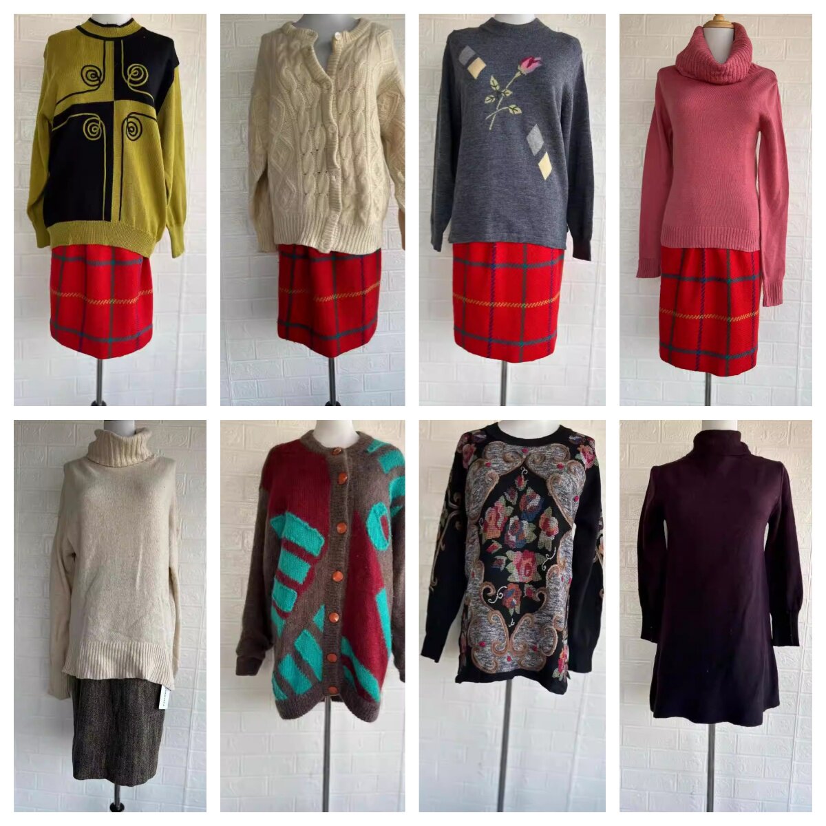 清货秋冬Vintage复古着孤品森系北欧费尔岛民族麻花套头毛衣